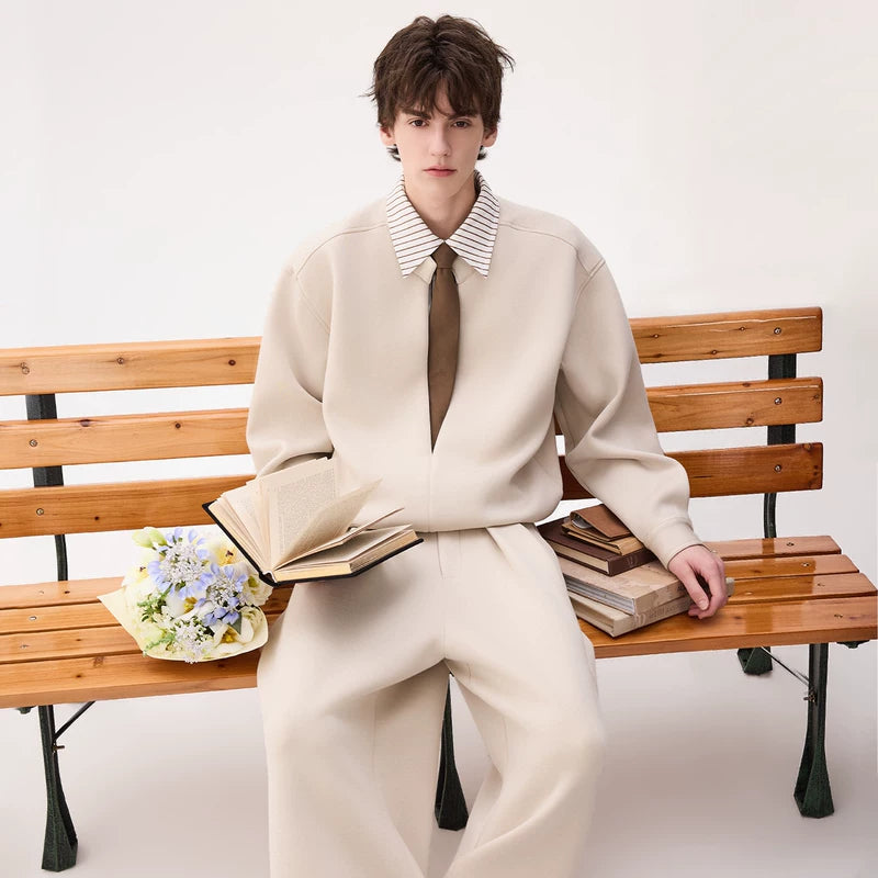 6017925229356,6017925229358,6017925229360,6017925229362, Casual Faux Two-Piece Suit with Pants