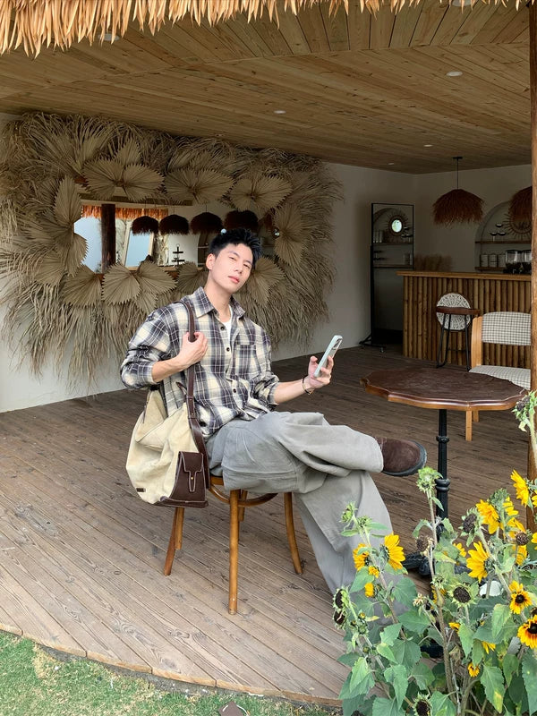 Casual Plaid Long Sleeve Button Up Shirt 5