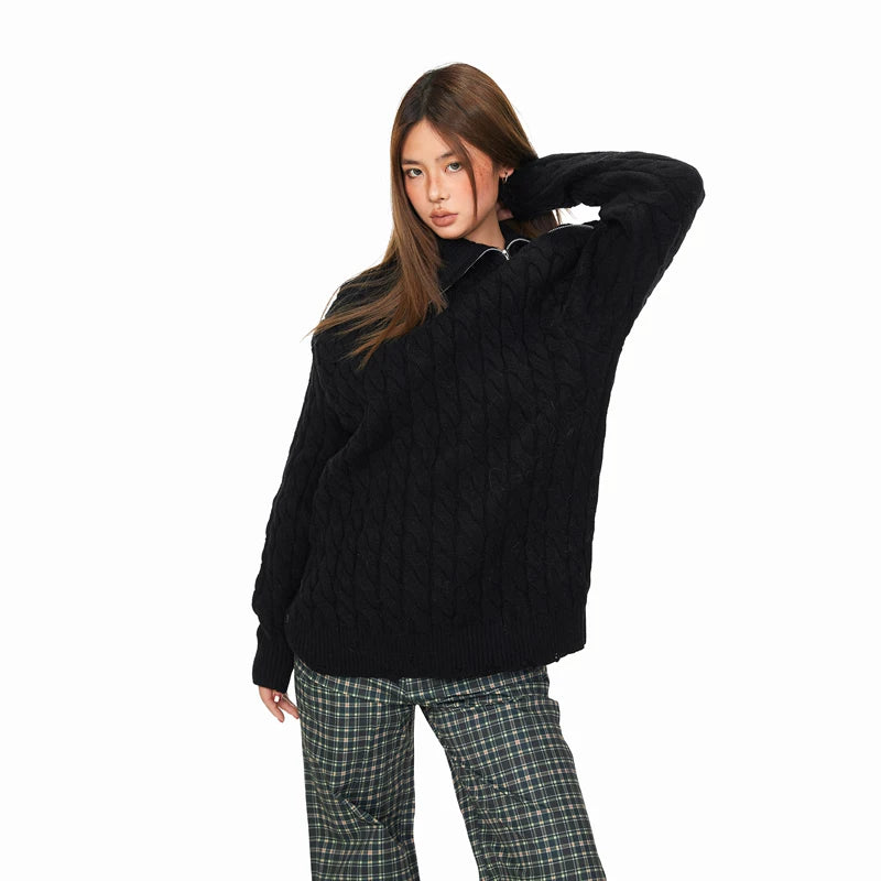 ,1627207:28341,5994623733005,1627207:28341,5994623733006,1627207:28341,5994623733003,1627207:28341,5994623733004,5994623733005,5994623733006,5994623733003,5994623733004, Chunky Cable Knit Off-Shoulder Turtleneck Sweater