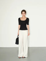 Classic High-Waist Wide-Leg Straight Pants 3