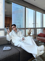 Collared Hoodie and Wide-Leg Sweatpants Set 2