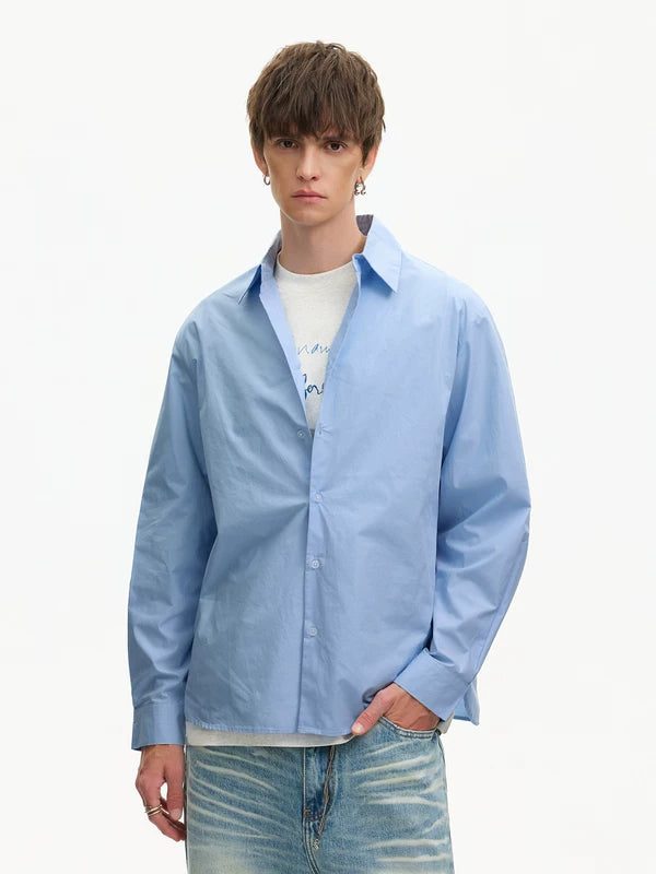 Collared Long-Sleeve Lightweight Casual Shirt 2