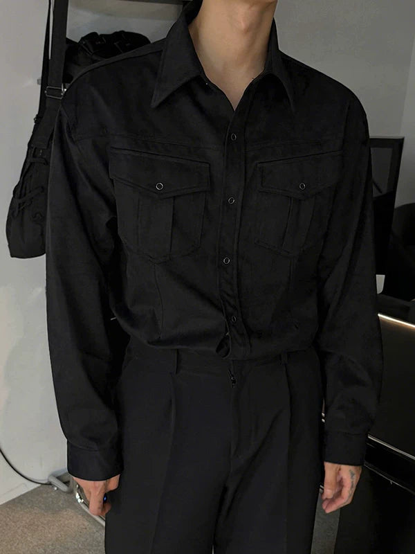 Collared Workwear Shirt Jacket with Pockets 2