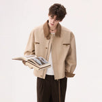 6200809666414,6200809666415,6200809666416,6200809666417, Corduroy Collar Trench Jacket