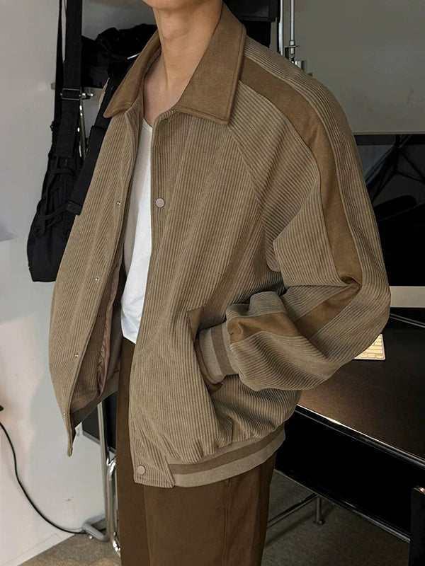 Corduroy Collared Loose Fit Casual Jacket 2