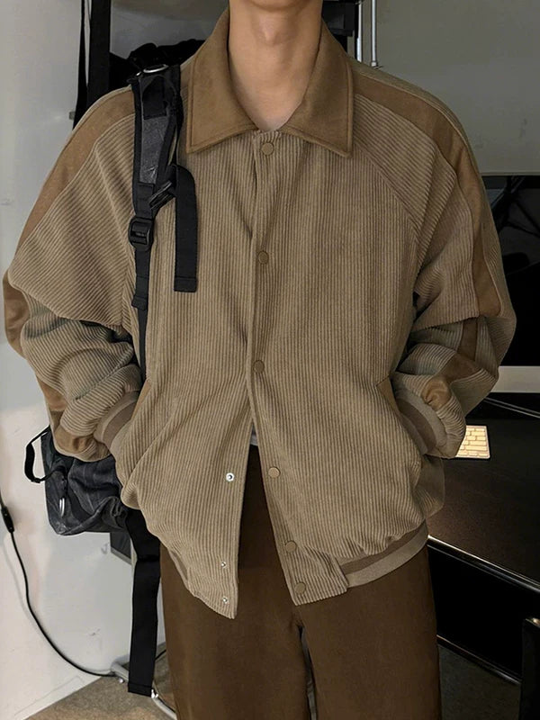 Corduroy Collared Loose Fit Casual Jacket 3