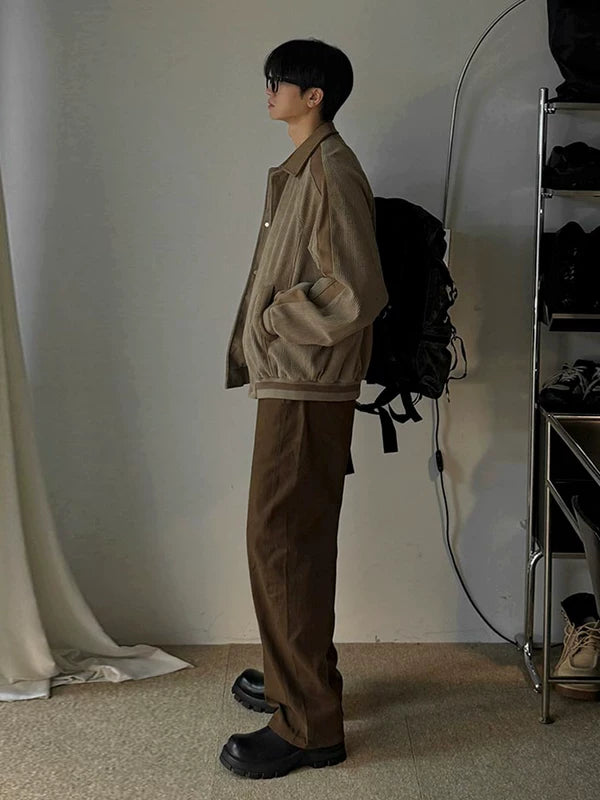 Corduroy Collared Loose Fit Casual Jacket 4