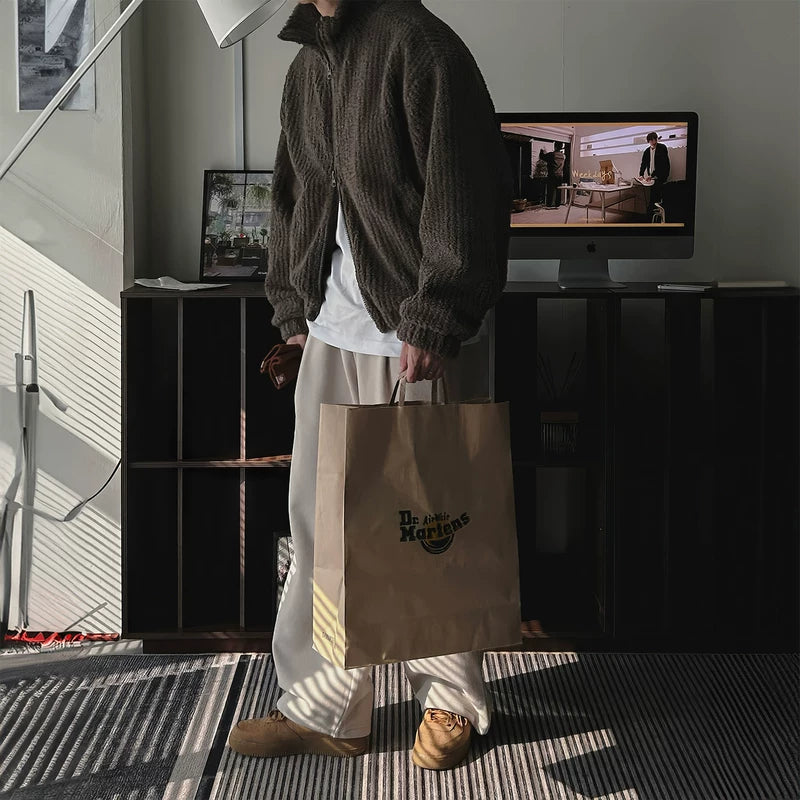 Corduroy Fleece Stand Collar Winter Jacket 3