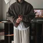 1627207:3232478,6177144906919,1627207:3232478,6177144906920,1627207:3232478,6177144906921,6177144906919,6177144906920,6177144906921, Corduroy Fleece Stand Collar Winter Jacket