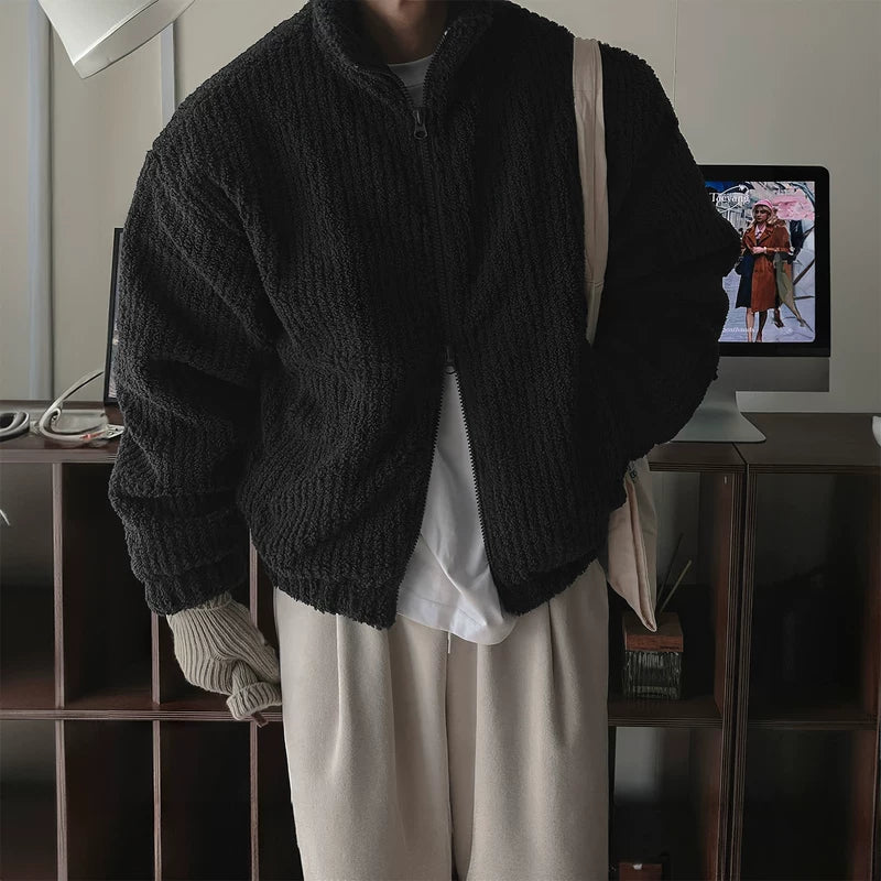 1627207:28341,6177144906917,1627207:28341,6177144906918,1627207:28341,6177144906916,6177144906917,6177144906918,6177144906916, Corduroy Fleece Stand Collar Winter Jacket