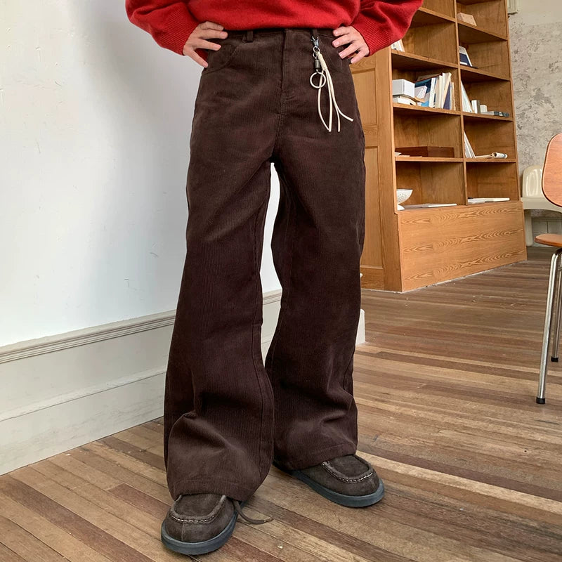 Corduroy Wide-Leg Straight Casual Pants 3