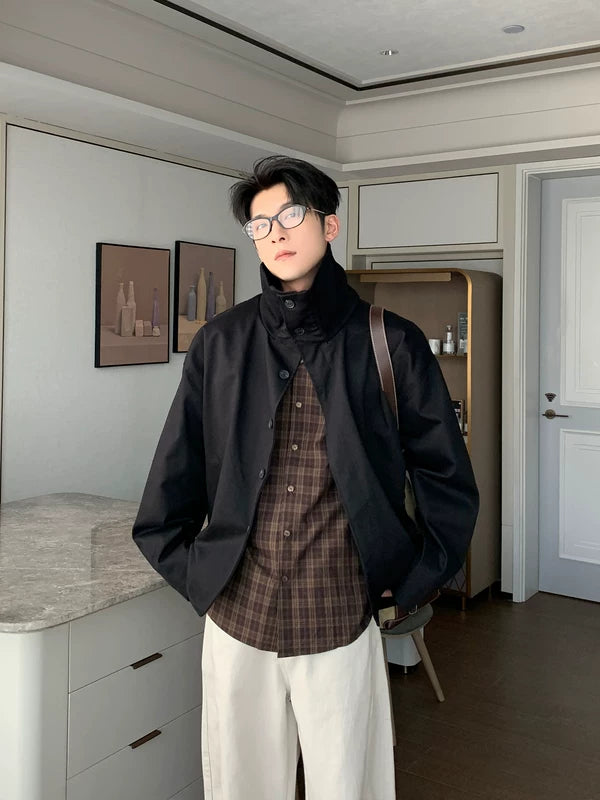 Cotton Stand Collar Lightweight Casual Jacket 2