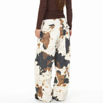 Cow Print Wide-Leg Street Style Pants 2