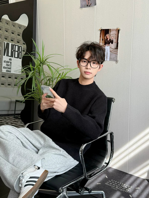 ,6183032166701,6183032166702,6183032166703,6183032166704, Crewneck Knit Base Layer Sweater