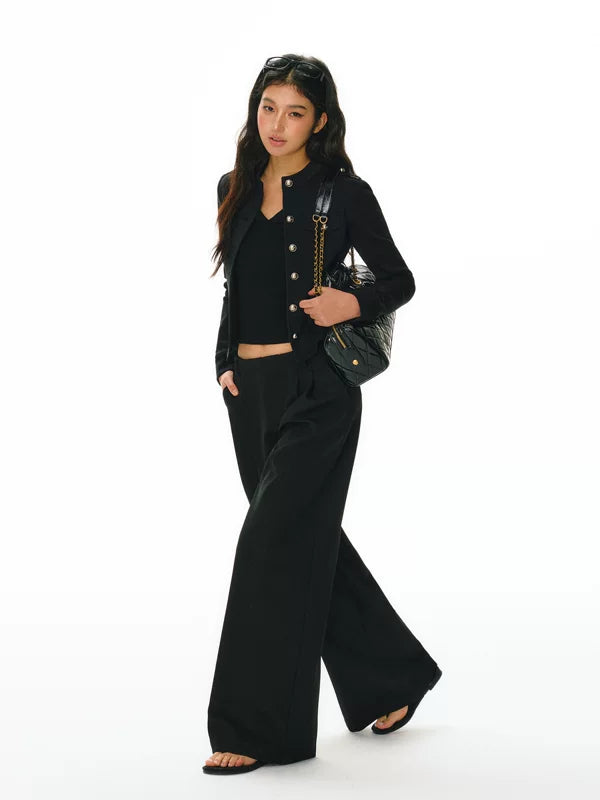 Cropped Button-Front Short Jacket 5