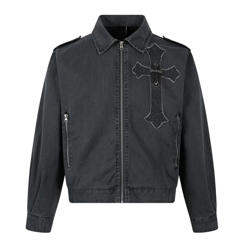 6021658637155,6021658637156,6021658637157, Cross Detail Workwear Jacket