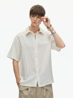 Cuban Collar Knit Short-Sleeve Shirt 2