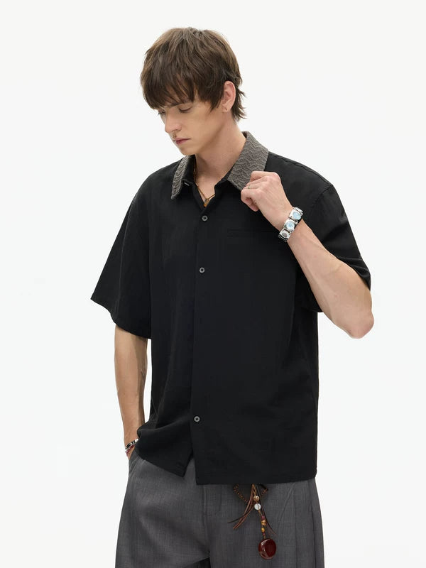 Cuban Collar Knit Short-Sleeve Shirt 3
