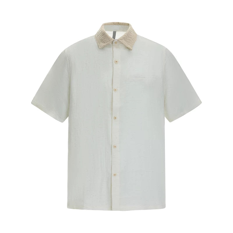 6204000123005,6204000123006,6204000123007,6204000123008, Cuban Collar Knit Short-Sleeve Shirt