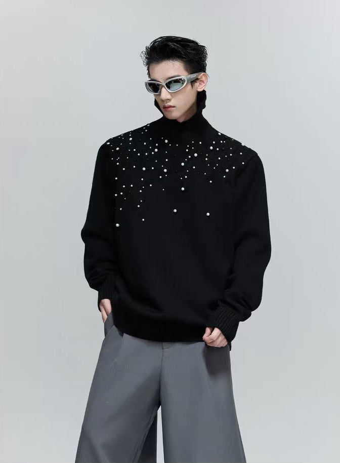 Pearl Turtleneck Cable Knit Sweater