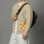 Daisy Pocket Knit Crewneck Cardigan Sweater 3