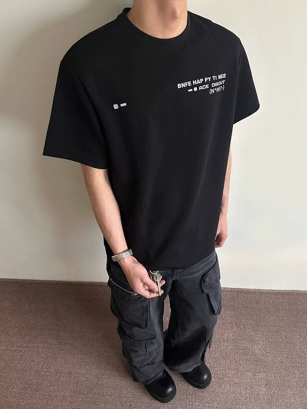 Deconstructed Boxy Letter Graphic T-Shirt 3