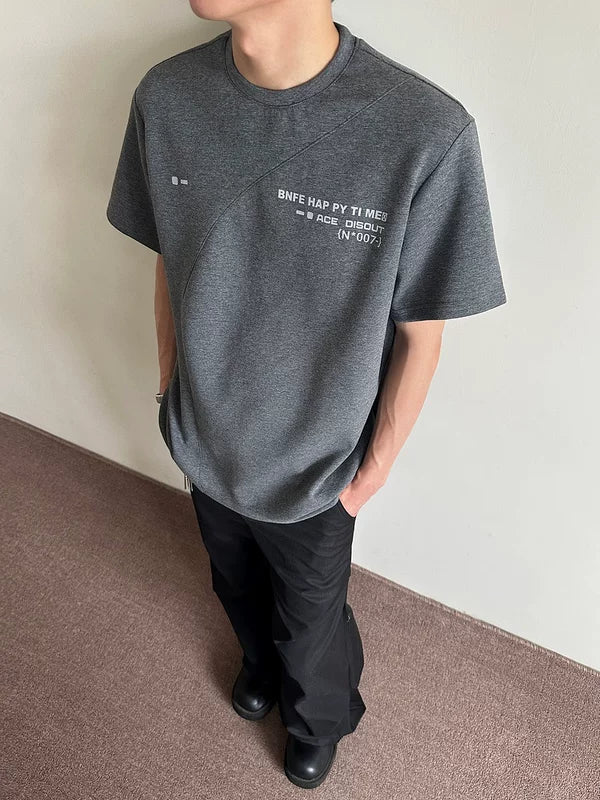 Deconstructed Boxy Letter Graphic T-Shirt 4