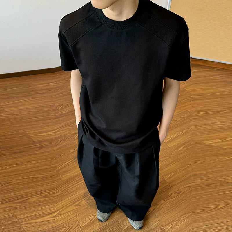 5857570980574,5857570980575,5857570980576,5857570980577,5857570980578, Deconstructed Cleanfit Short-Sleeve Knit T-Shirt