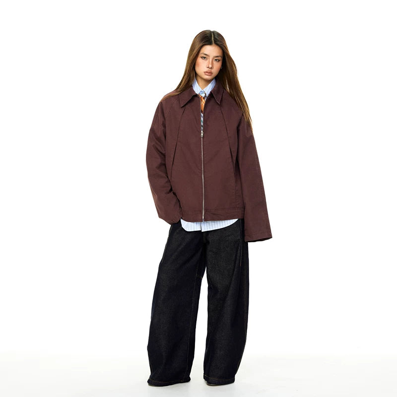 Deconstructed Curved Collar Loose Fit Jacket 4