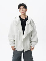 Deconstructed Heavyweight Asymmetrical Zip Hoodie 4