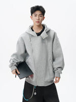 Deconstructed Heavyweight Asymmetrical Zip Hoodie 5