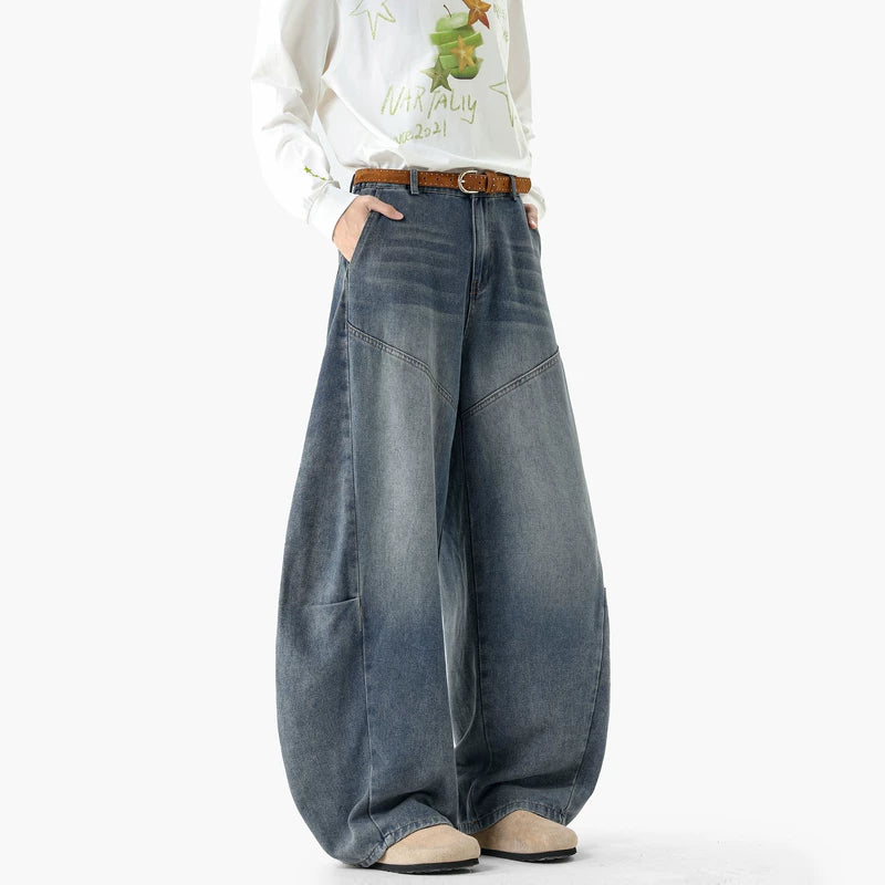 Deconstructed Patchwork Wide Leg Denim Pants 4