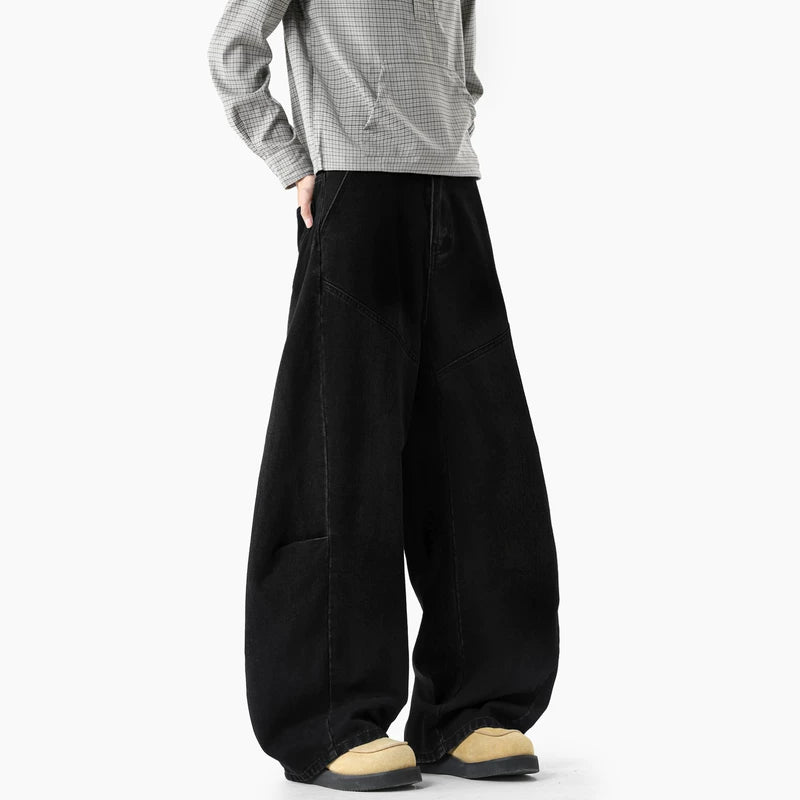 Deconstructed Patchwork Wide Leg Denim Pants 5