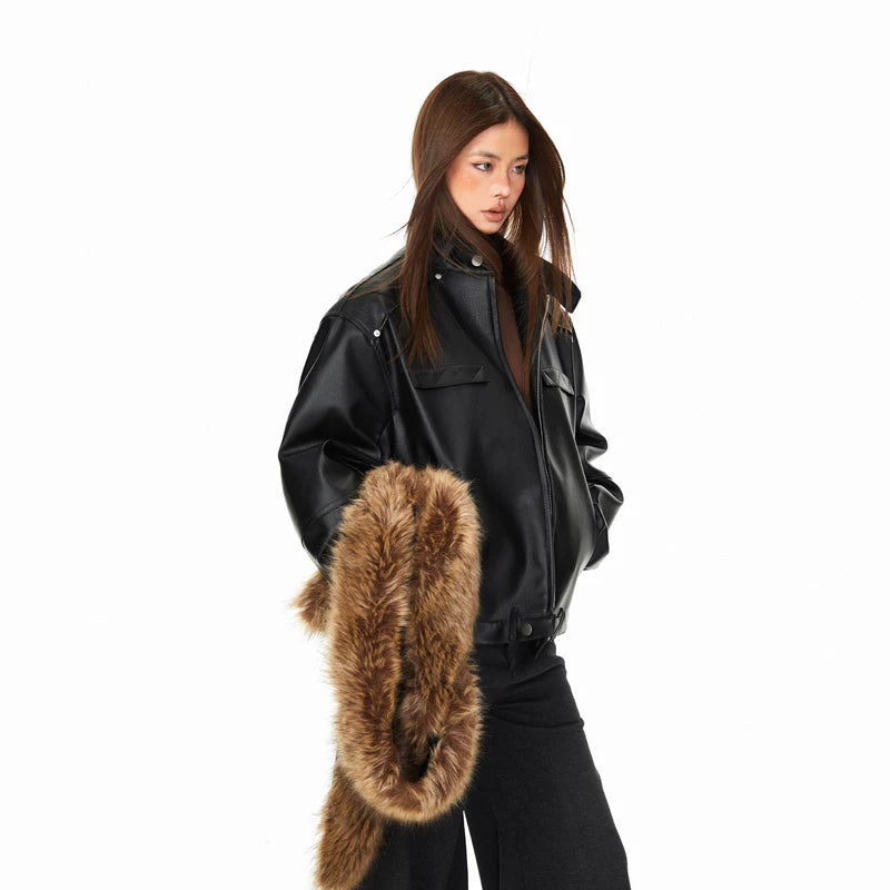 Deconstructed PU Leather Puffer Jacket 2