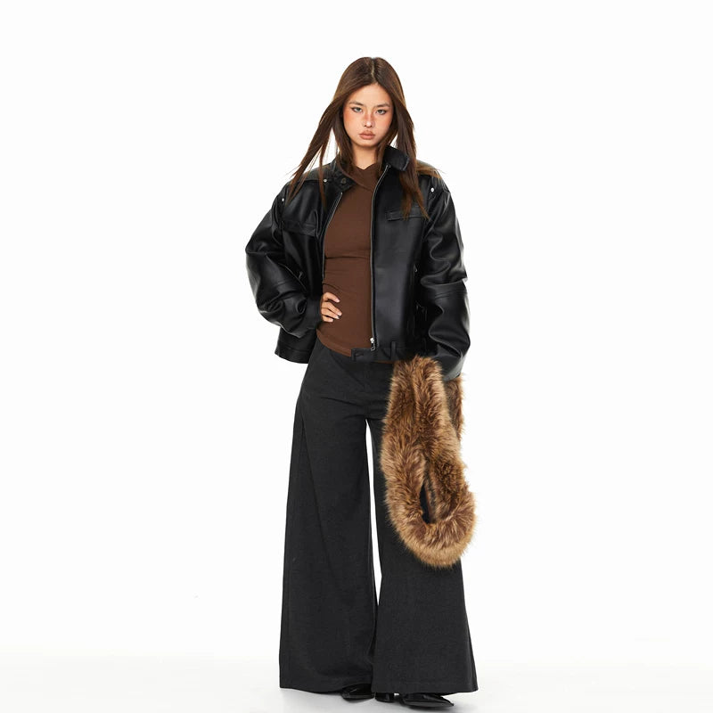 Deconstructed PU Leather Puffer Jacket 4