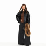 Deconstructed PU Leather Puffer Jacket 4