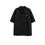 6024280285149,6024280285150,6024280285151,6024280285152, Deconstructed Short-Sleeve Button-Up Shirt