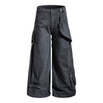 6174150471677,6174150471679,6174150471681,6174150471683,6174150471685, Deconstructed Wide Leg Multi Pocket Cargo Pants