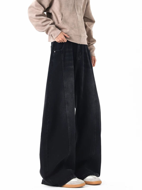 Deconstructed Wide Leg Patchwork Jeans Pants 5