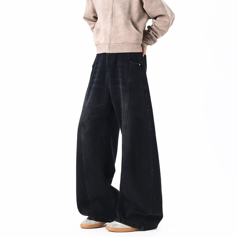 6174165914546,6174165914547,6174165914548,6174165914549,6174165914550,6174165914551, Deconstructed Wide Leg Patchwork Jeans Pants