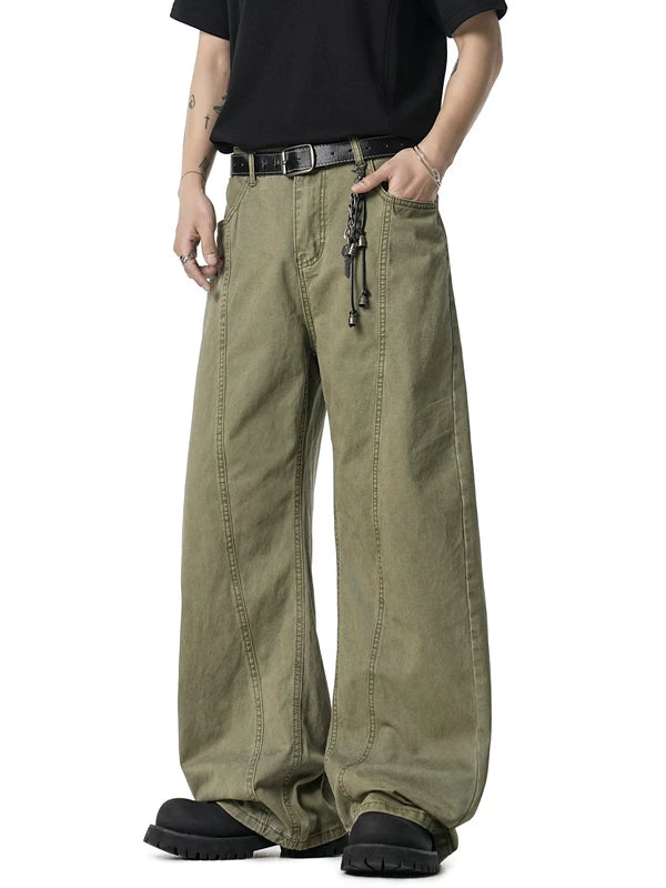 Deconstructed Wide Leg Straight Fit Pants 3