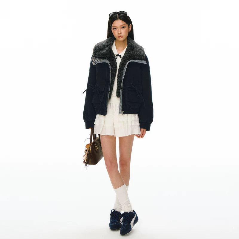 Detachable Faux Fur Collar Cotton Jacket 4