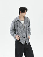 Detachable Hood Plaid Long-Sleeve Shirt 4