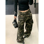Distressed Camouflage Wide Leg Cargo Pants 3