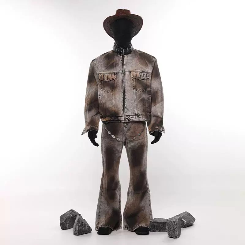 Distressed Denim Wasteland-Style Jacket 4