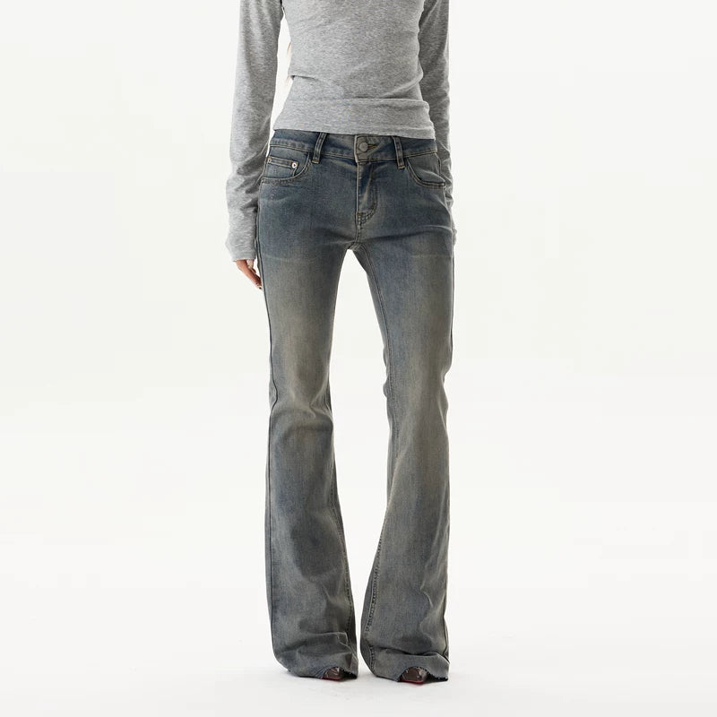 Distressed Flared Denim Jeans Pants 3