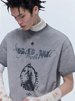 Distressed Graphic Cotton Short-Sleeve T-Shirt 3