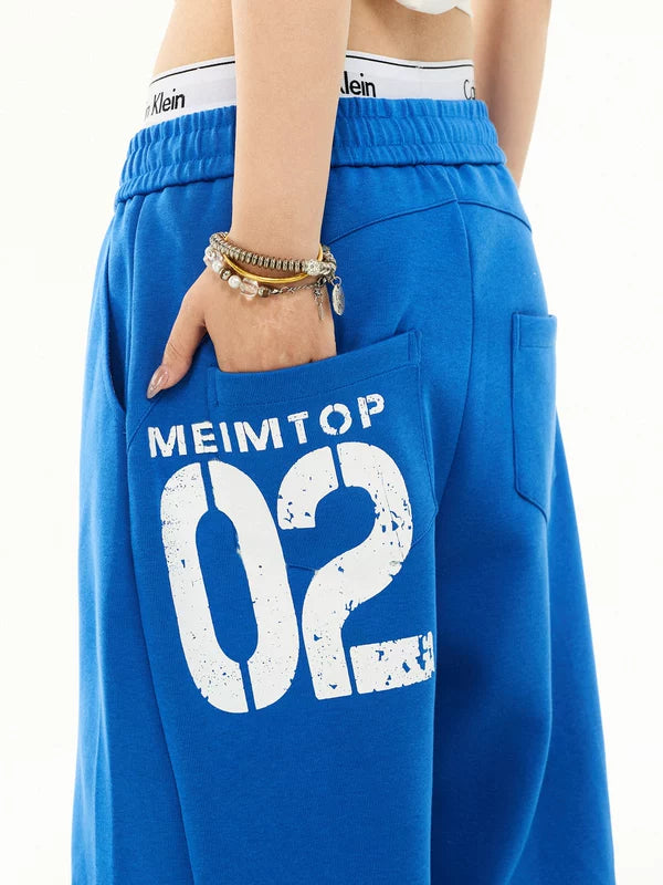 Distressed Graphic Wide Leg Sweatpants Pants 4