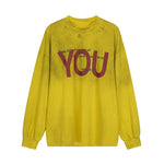 6023950344587,6023950344588,6023950344589, Distressed Letter Print Long Sleeve Pullover