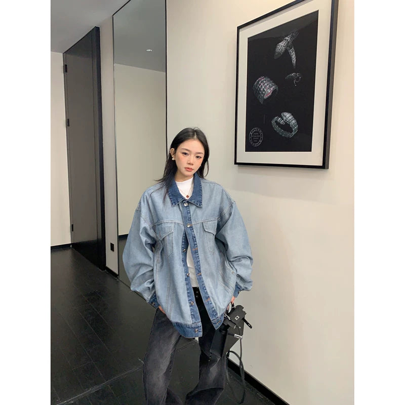 6210165559276,6210165559277,6210165559278,6210165559279, Distressed Oversized Short Denim Jacket